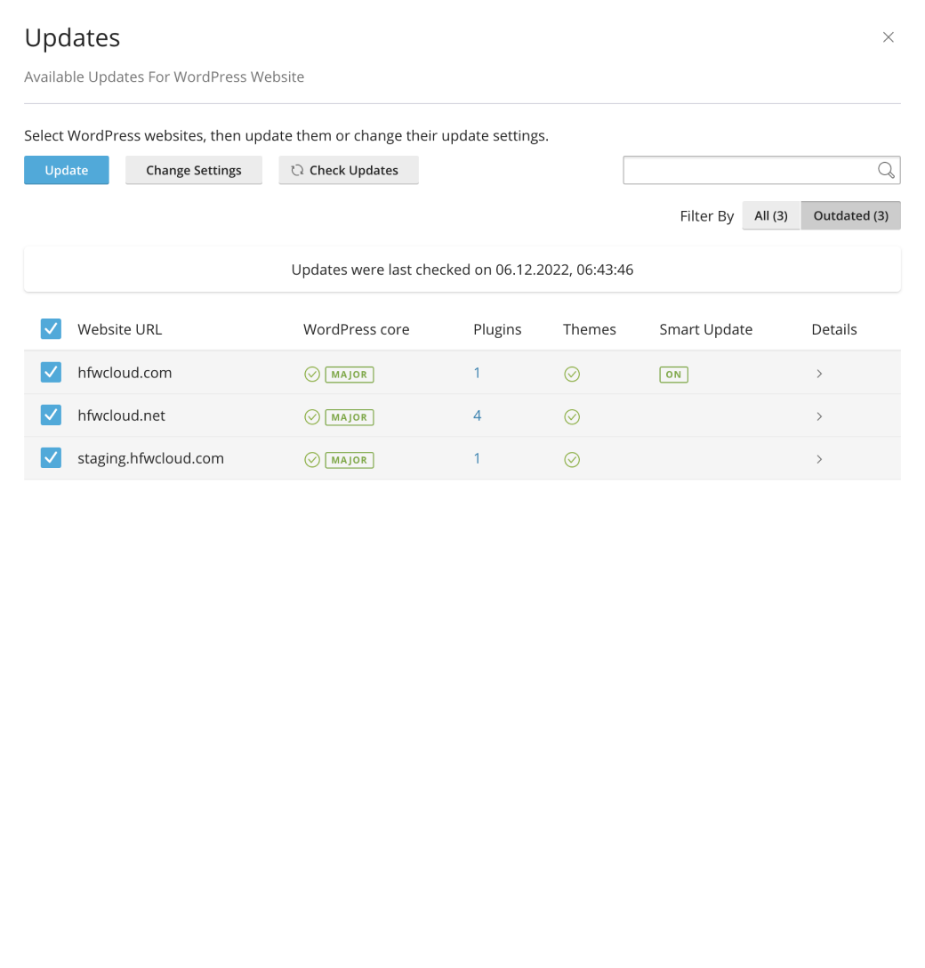Wordperss updates process